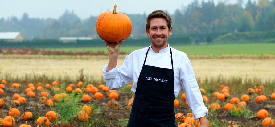 Chef Dan Hayes w/ Pumpkin. Photo Elizabeth Nyland