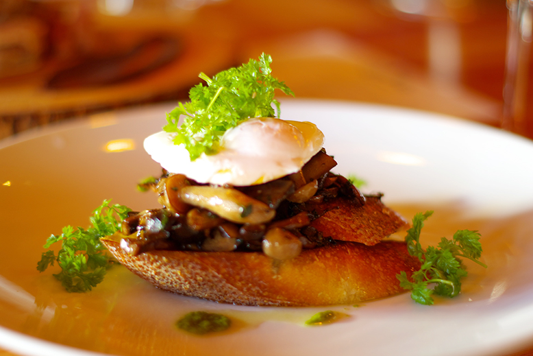 Fricassee of Forest Mushrooms on Toast at Vis a Vis