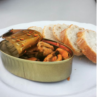 Instagram @fancy_frites "Sometimes it's the simple things in life. I had canned mussels at Perro Negro and fell in love. Good quality canned mussels almost have a goat cheese type taste to it but in the best way possible. Paired with crusty bread it makes for a great snack! I bought these here in Spain today ~$4"